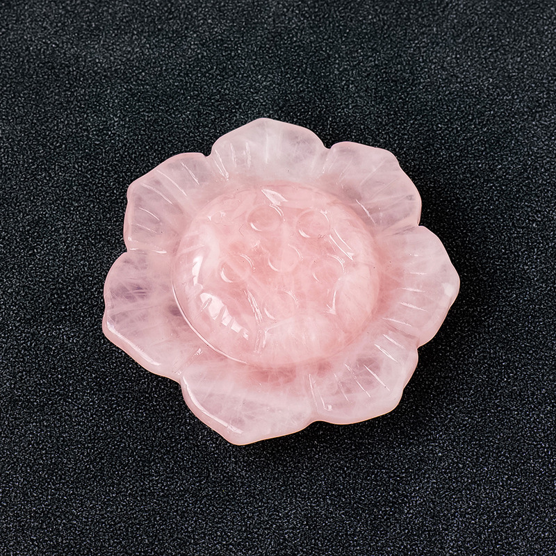 Natural crystal lotus carvings Crystal polished