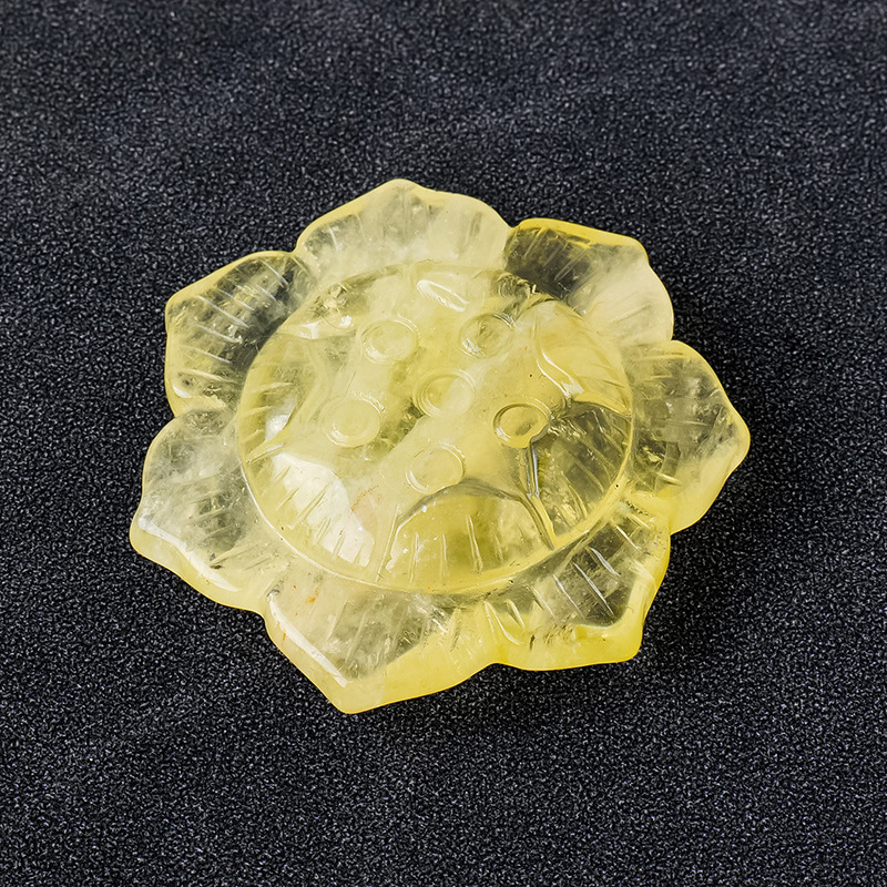 Natural crystal lotus carvings Crystal polished