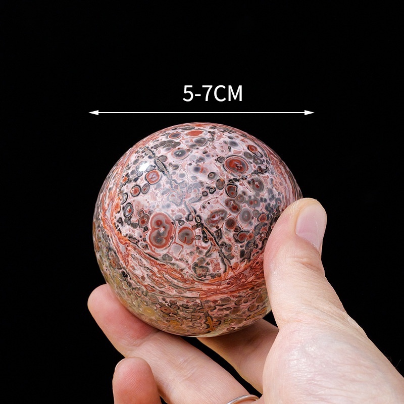 Natural crystal leopard agate crystal ball rough stone polishing