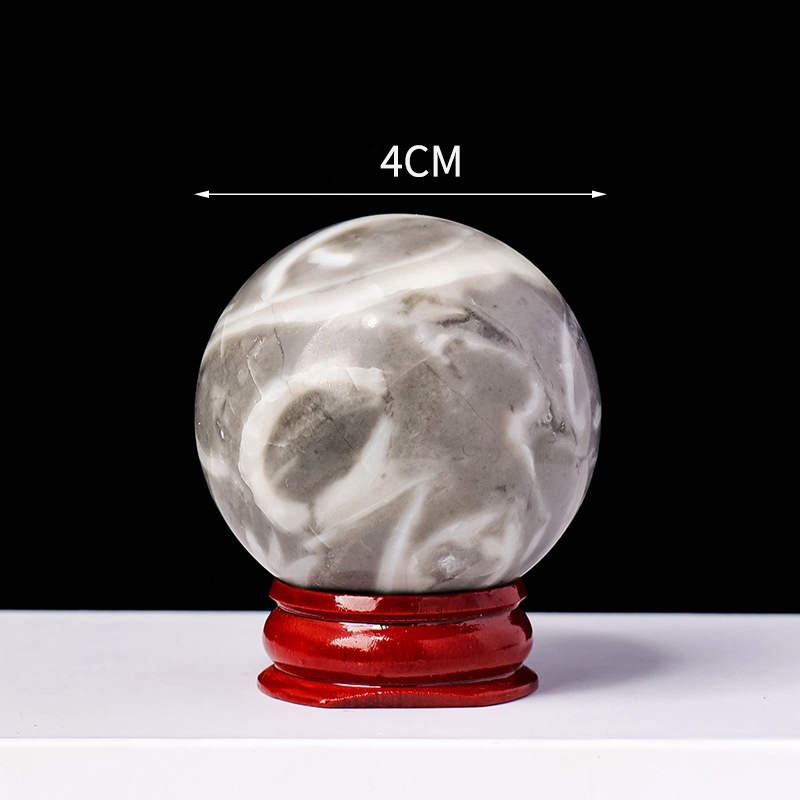 Natural crystal shell stone ball ornaments, polished raw stone