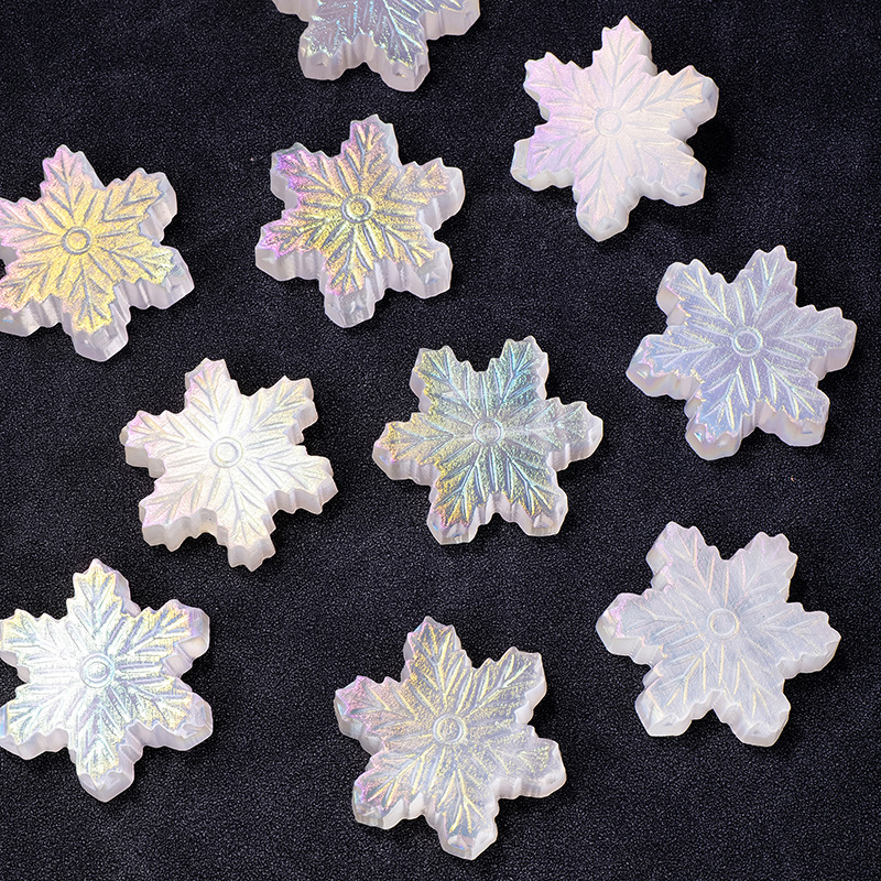Electroplated Moroccan Translucent Gypsum Stone Snowflake Sculpture