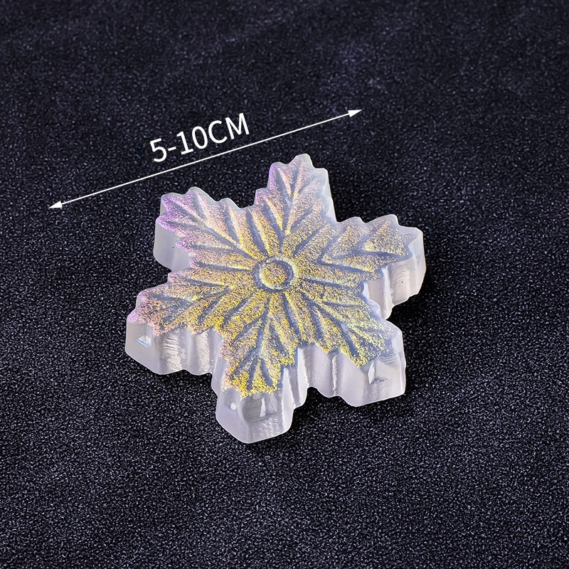 Electroplated Moroccan Translucent Gypsum Stone Snowflake Sculpture