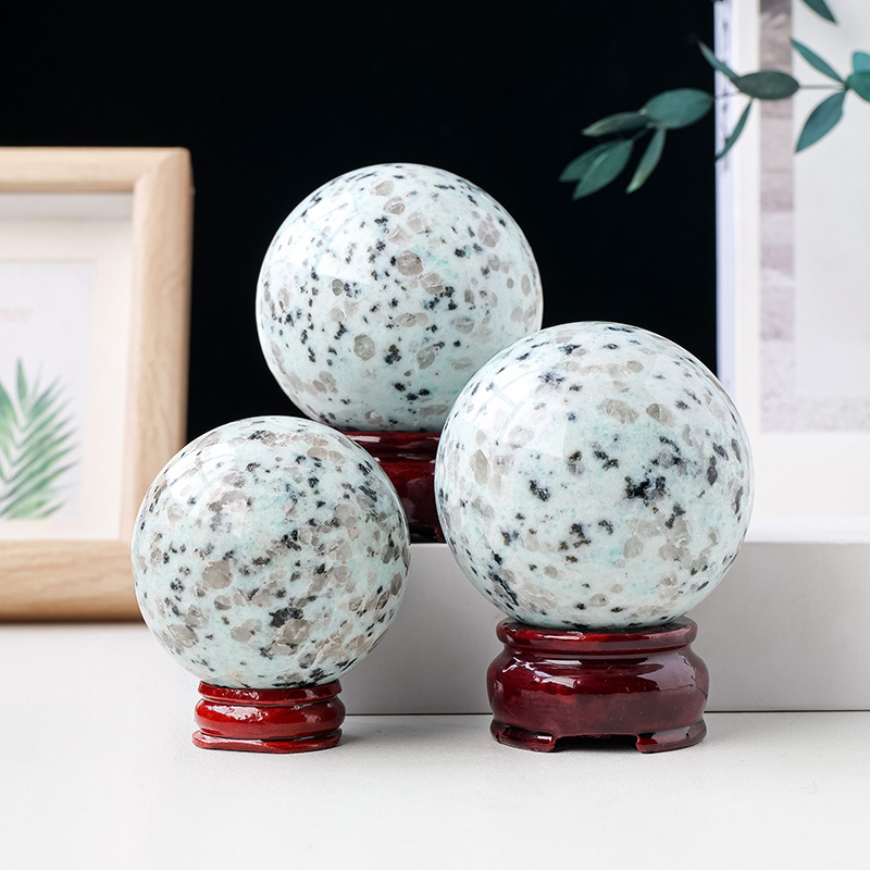 Natural crystal ball Tianshan blue ball Crystal rough stone polished ball