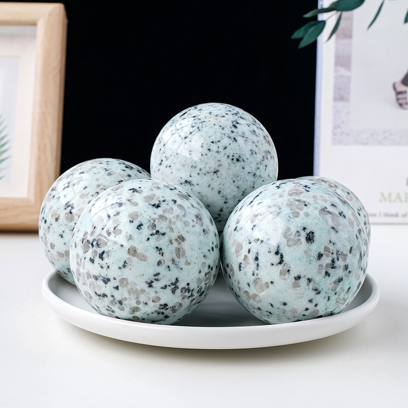 Natural crystal ball Tianshan blue ball Crystal rough stone polished ball