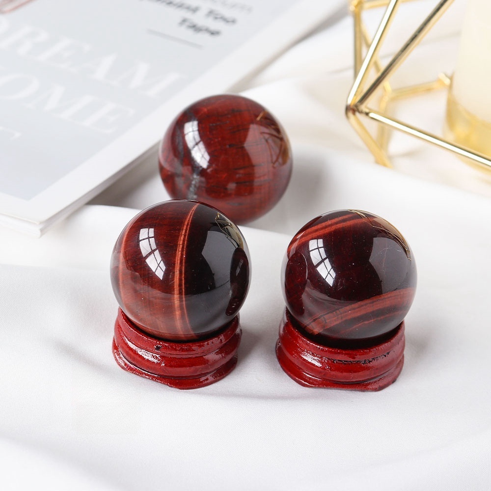 Natural crystal red tiger eye stone crystal ball crystal raw stone polishing