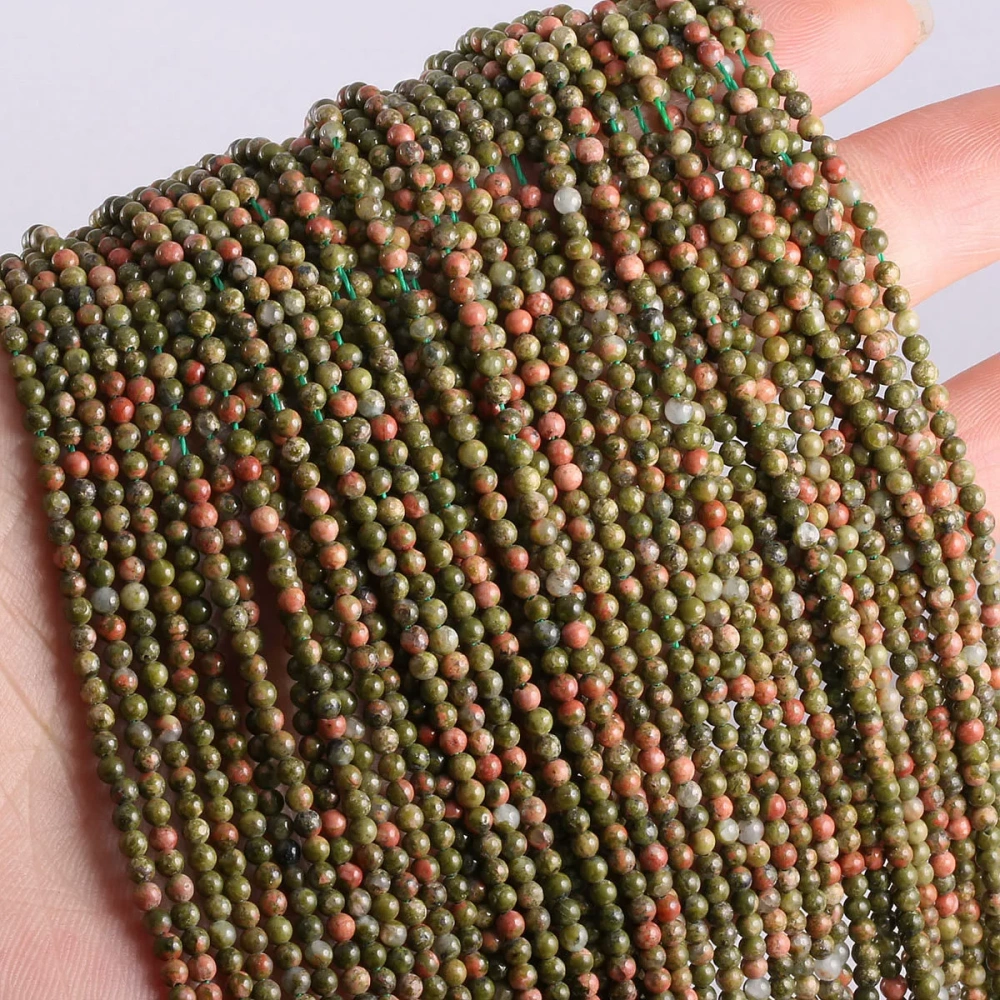 2mm 3mm natural stone small round beads DIY jewelry accessories semi-finished agate tiger eye garnet loose beads