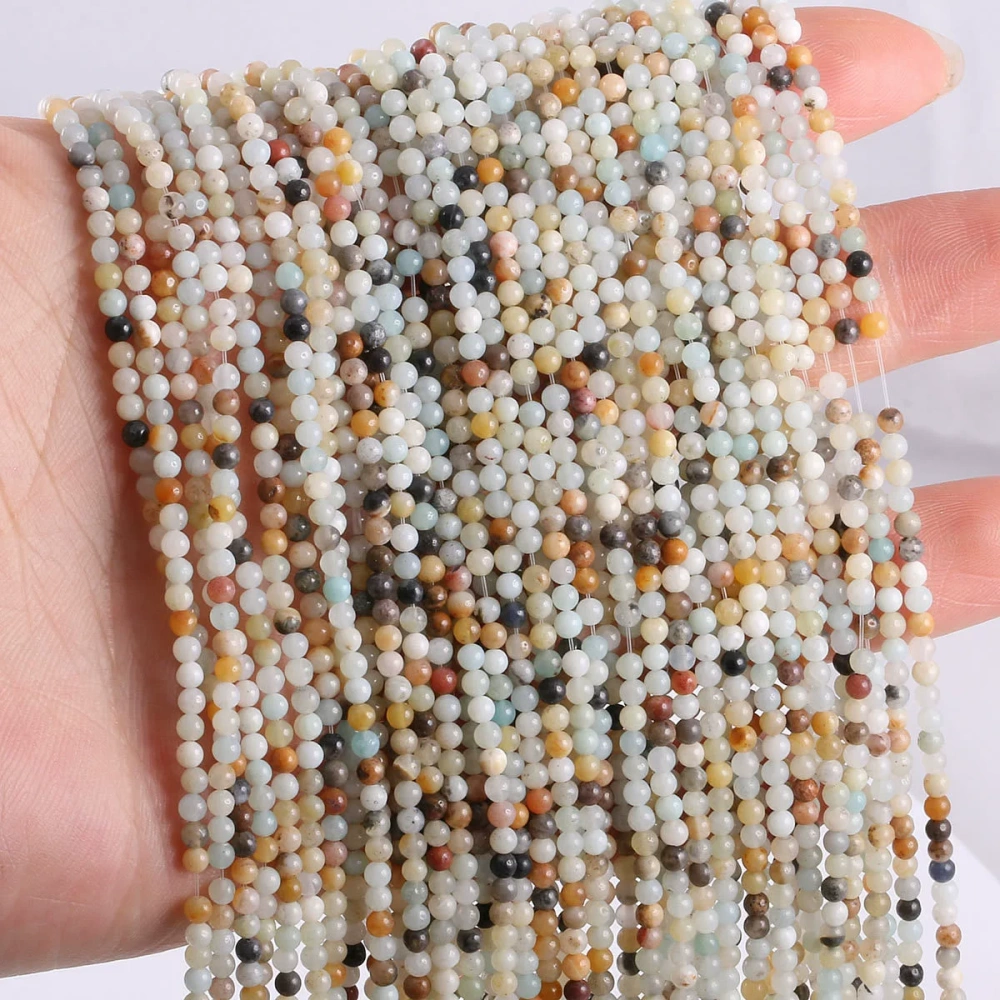 2mm 3mm natural stone small round beads DIY jewelry accessories semi-finished agate tiger eye garnet loose beads