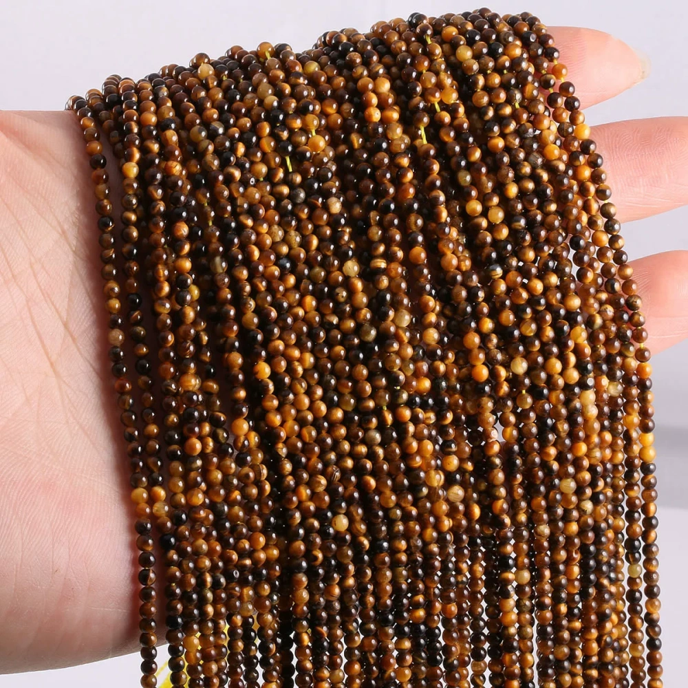 2mm 3mm natural stone small round beads DIY jewelry accessories semi-finished agate tiger eye garnet loose beads