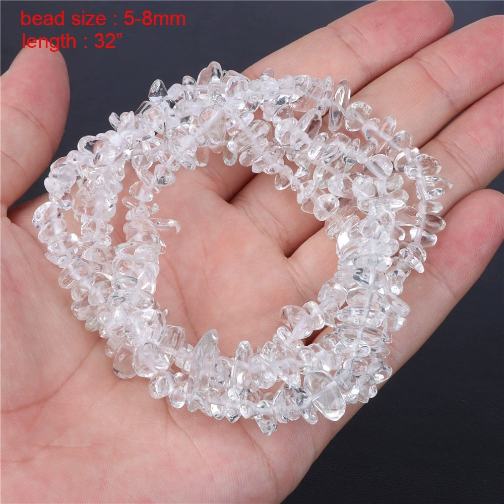 Natural white crystal glass gravel cube interface cut surface DIY jewelry bead accessories jewelry