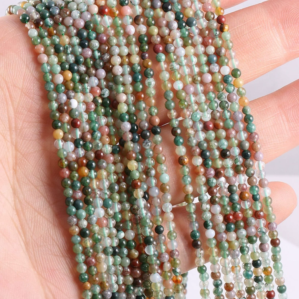 2mm 3mm natural stone small round beads DIY jewelry accessories semi-finished agate tiger eye garnet loose beads