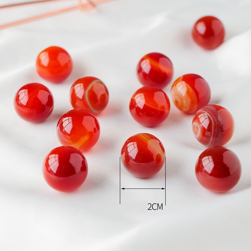 Natural 2cm crystal ball red agate ball home decoration
