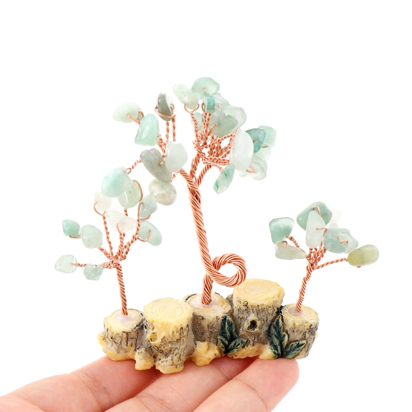 Natural gravel fortune tree, a variety of raw stone crystal craft gift ornaments, home office decoration