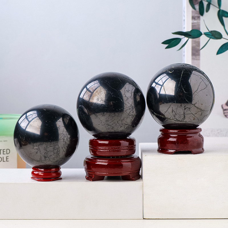 Natural crystal shungite crystal ball rough stone polished crystal