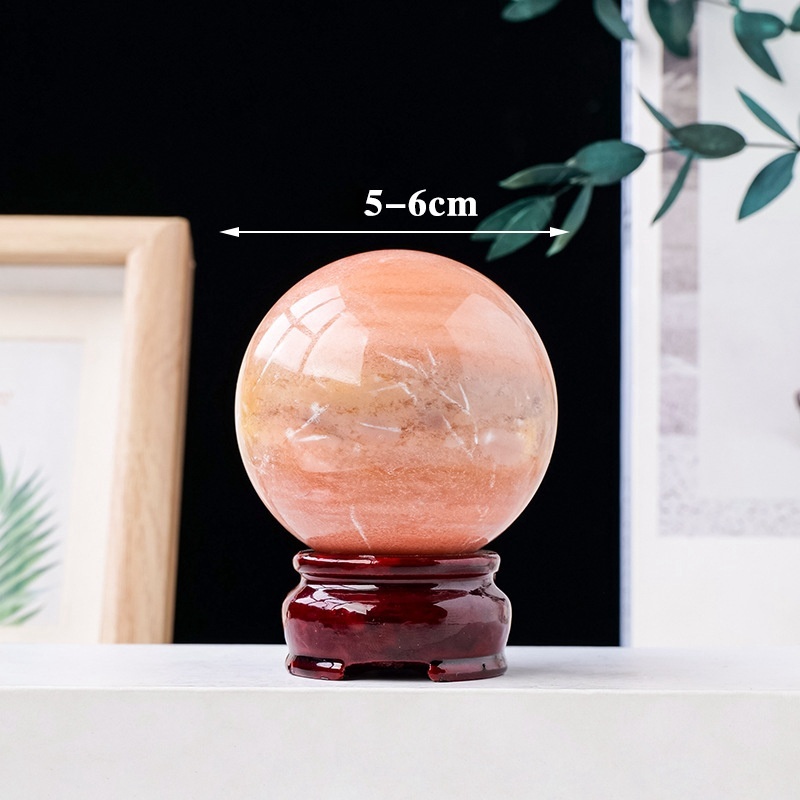Natural pink aventurine crystal ball raw stone polished energy stone