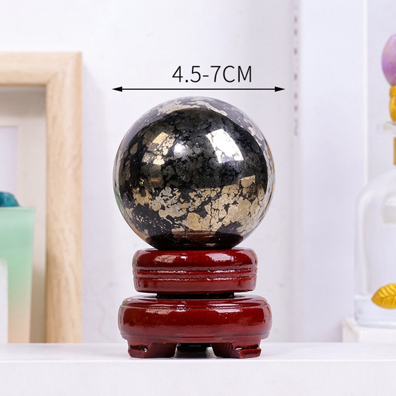 Natural pyrite crystal ball, rough stone polished crystal crafts