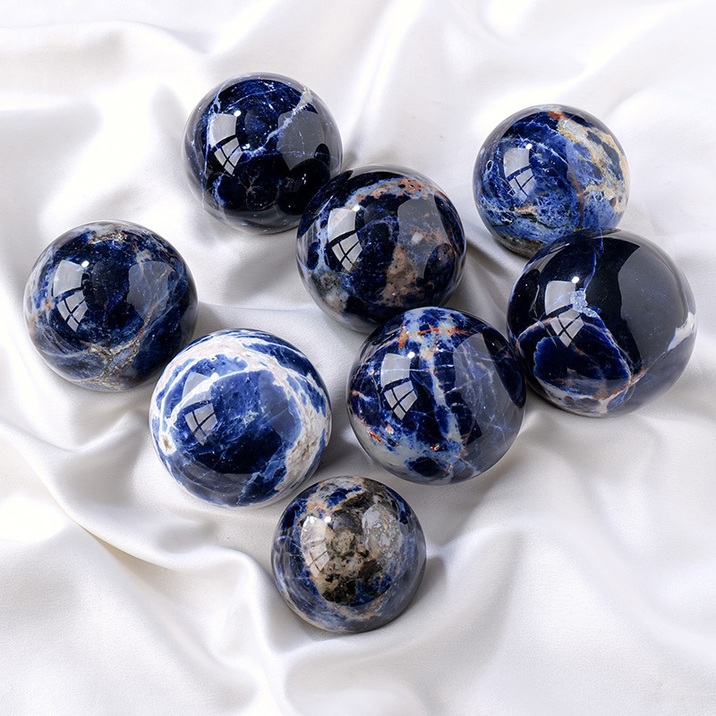 Natural crystal sodalite crystal ball ornaments crystal raw stone polishing
