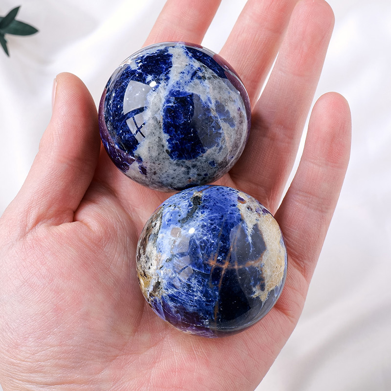 Natural crystal sodalite crystal ball ornaments crystal raw stone polishing