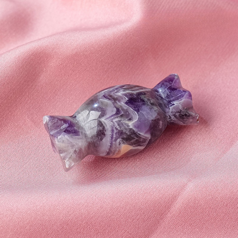 Natural crystal candy carvings crystal raw stone carving