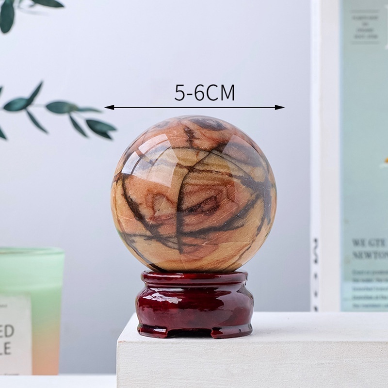 Natural oil mud painting stone crystal ball ornaments painting stone raw stone polishing