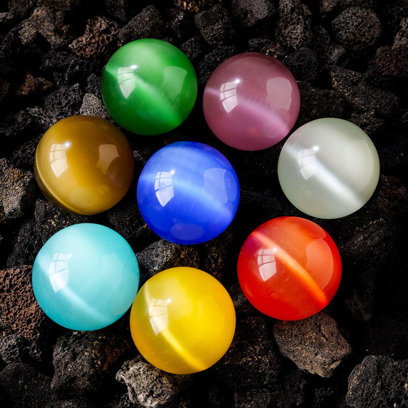Colorful cat's eye crystal ball ornaments Cat's eye ball hand-held ornaments