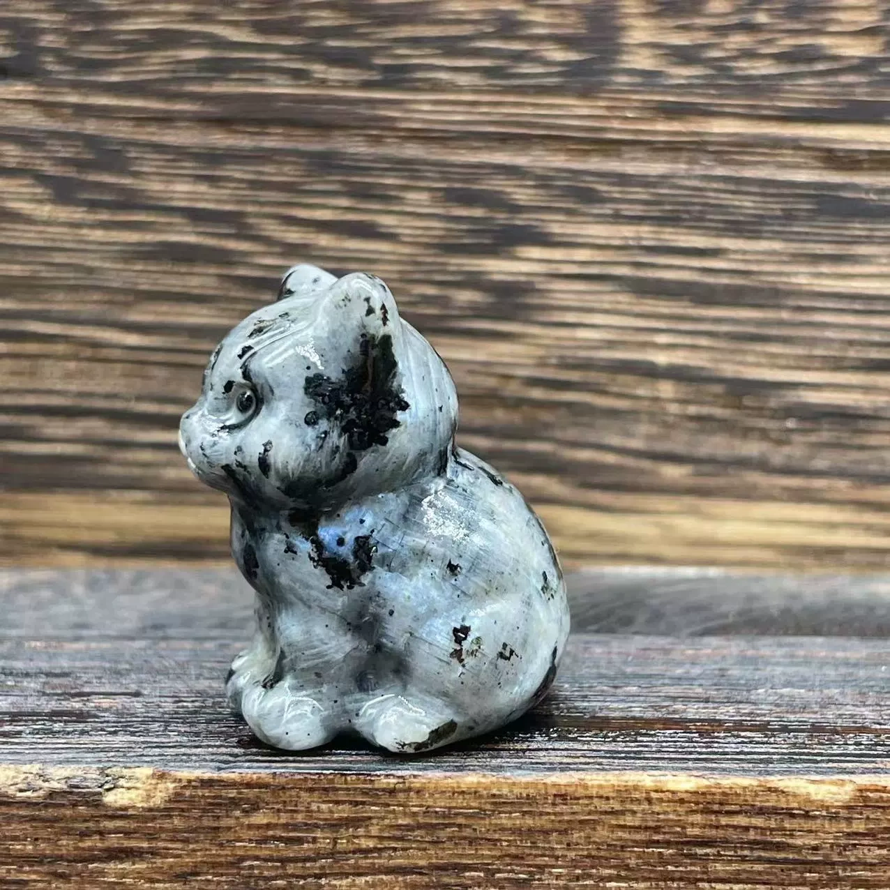 1.2 inch cute kitten natural stone gem carving 3 cm semi-precious stone kitten