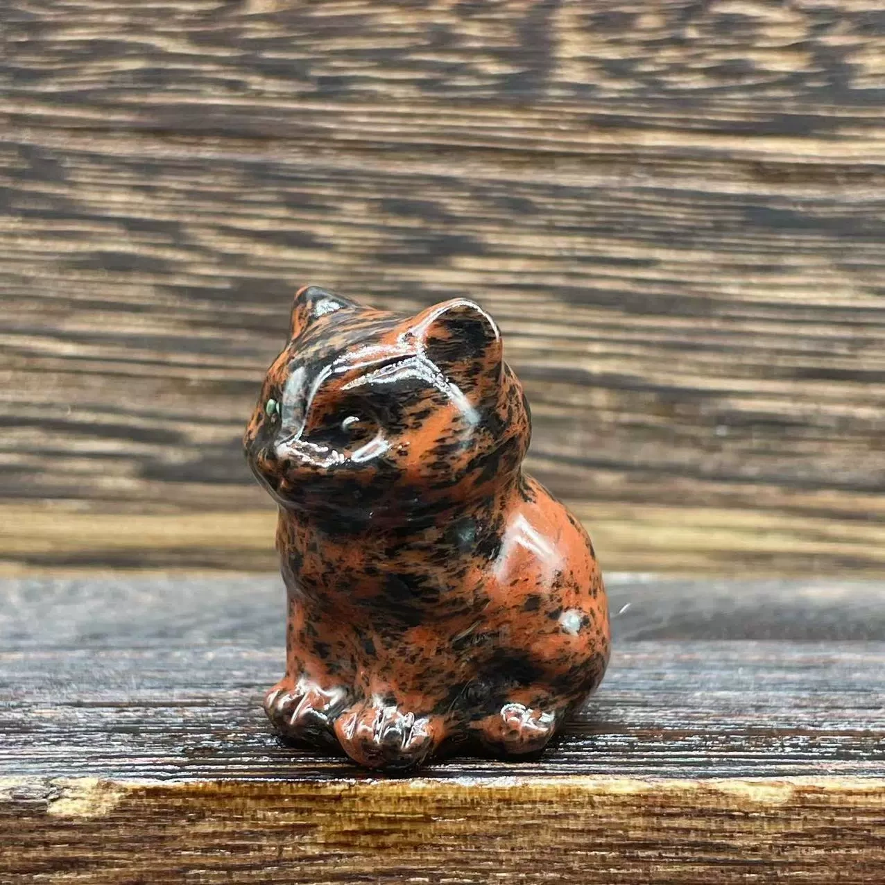 1.2 inch cute kitten natural stone gem carving 3 cm semi-precious stone kitten