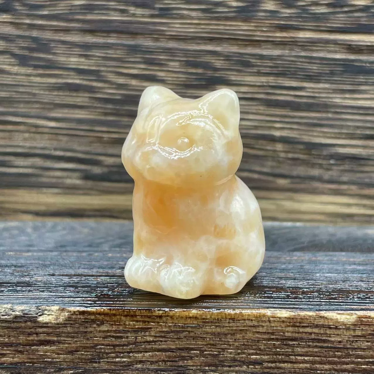 1.2 inch cute kitten natural stone gem carving 3 cm semi-precious stone kitten