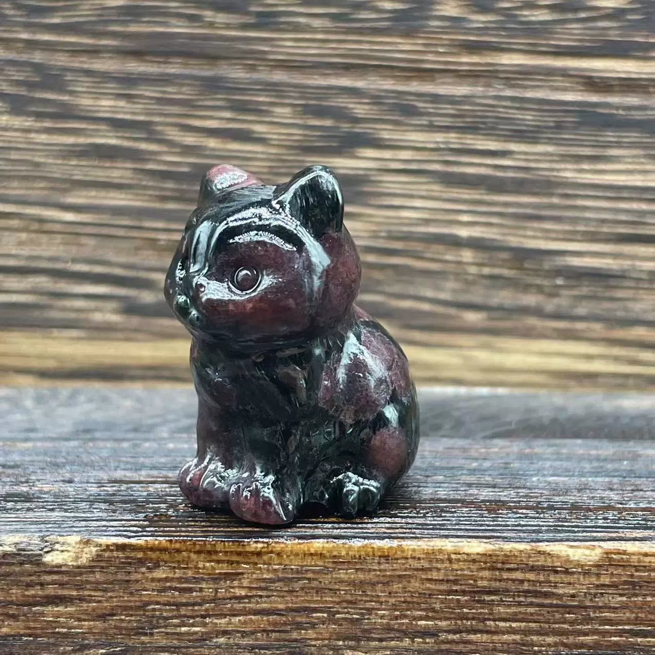 1.2 inch cute kitten natural stone gem carving 3 cm semi-precious stone kitten