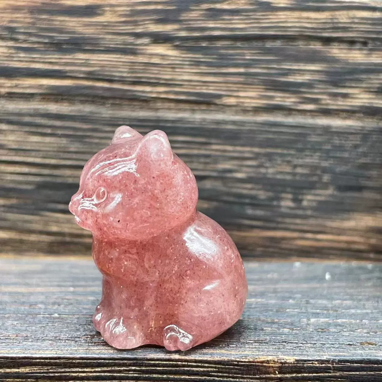 1.2 inch cute kitten natural stone gem carving 3 cm semi-precious stone kitten