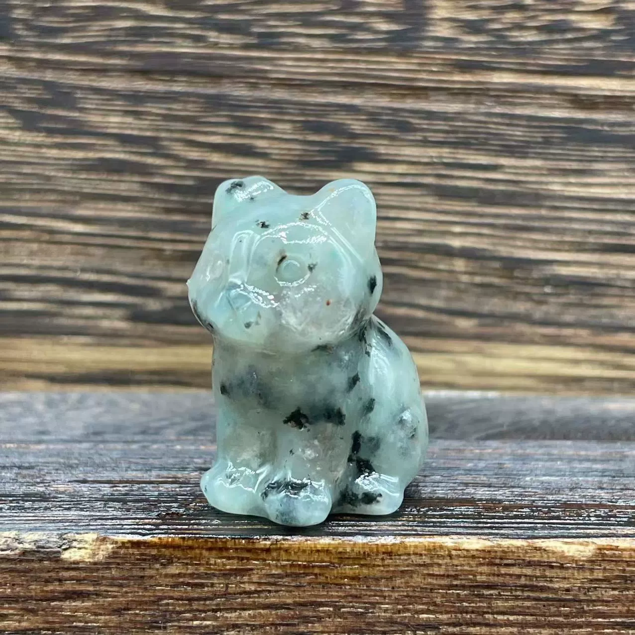 1.2 inch cute kitten natural stone gem carving 3 cm semi-precious stone kitten
