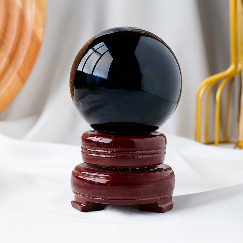 8cm natural crystal ball ornaments, polished crystal stone with base