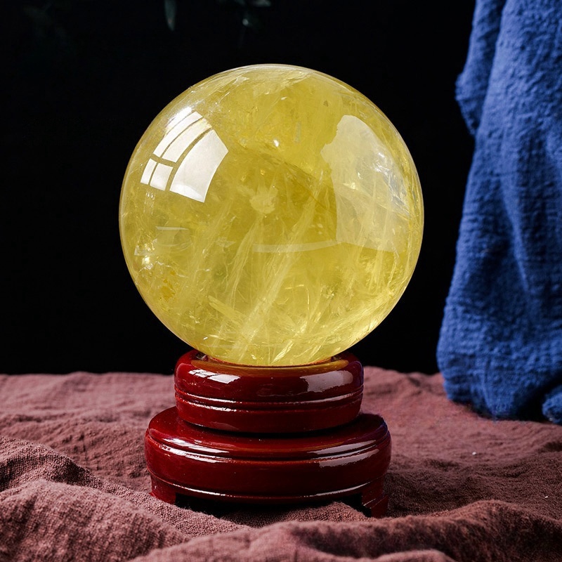 8cm natural crystal ball ornaments, polished crystal stone with base