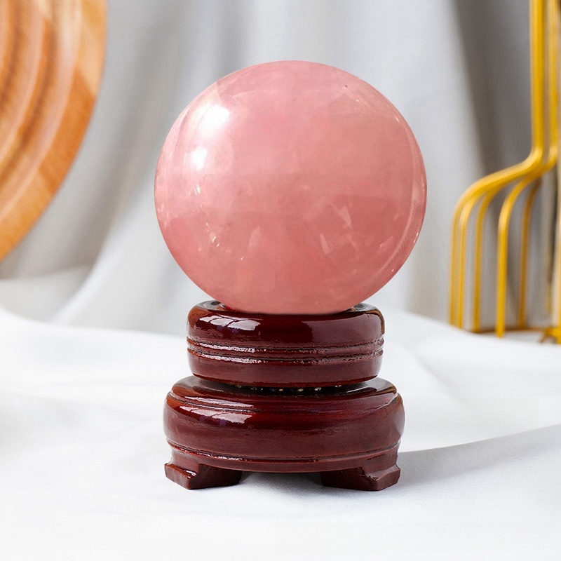8cm natural crystal ball ornaments, polished crystal stone with base