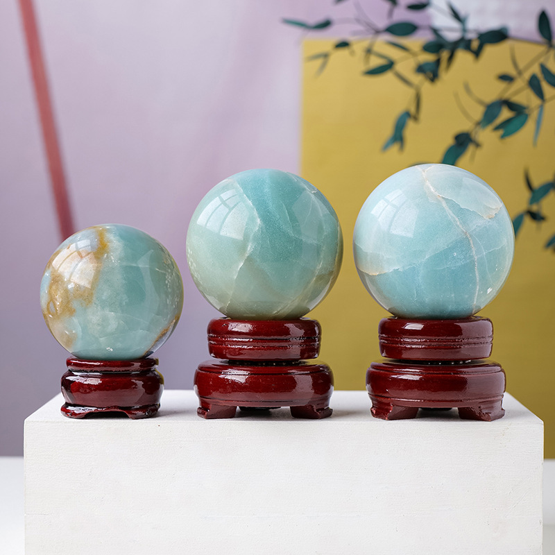 Natural crystal amazonite crystal ball rough stone polishing