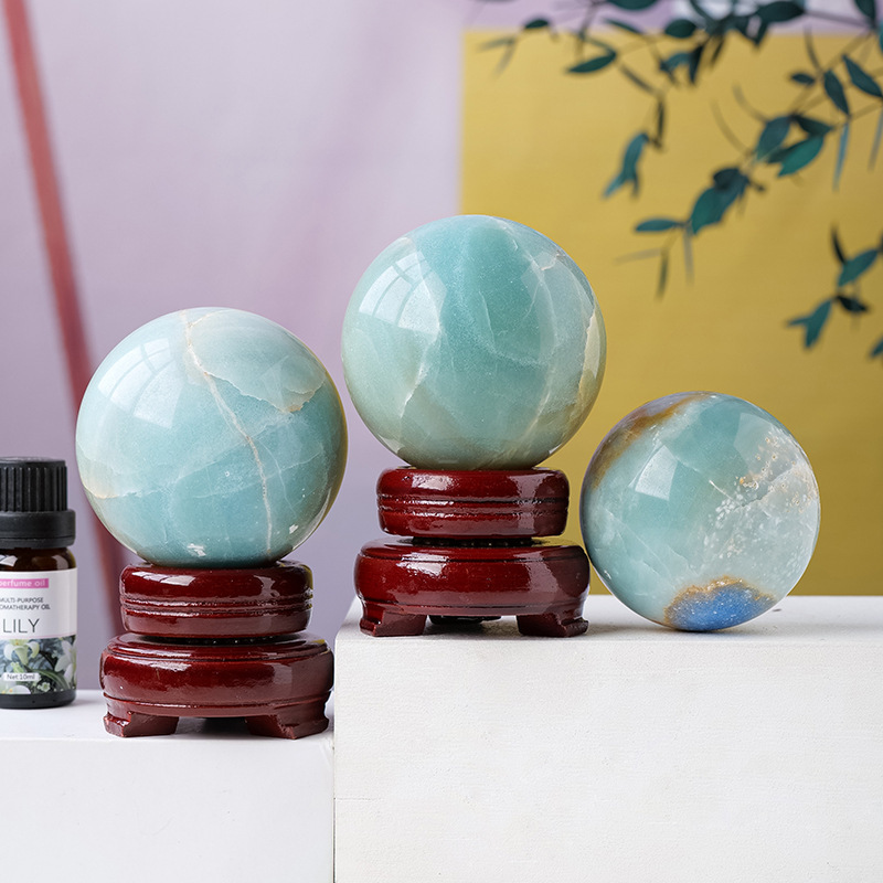 Natural crystal amazonite crystal ball rough stone polishing