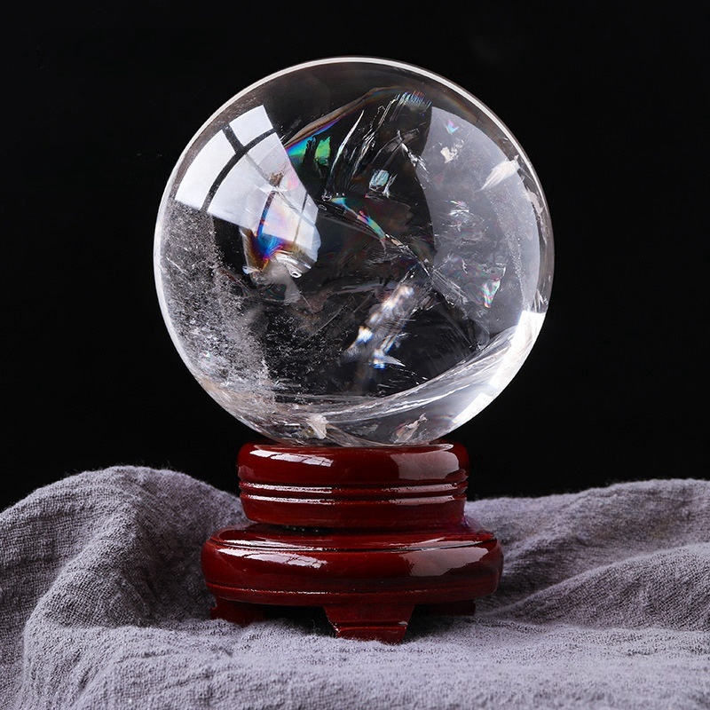 8cm natural crystal ball ornaments, polished crystal stone with base
