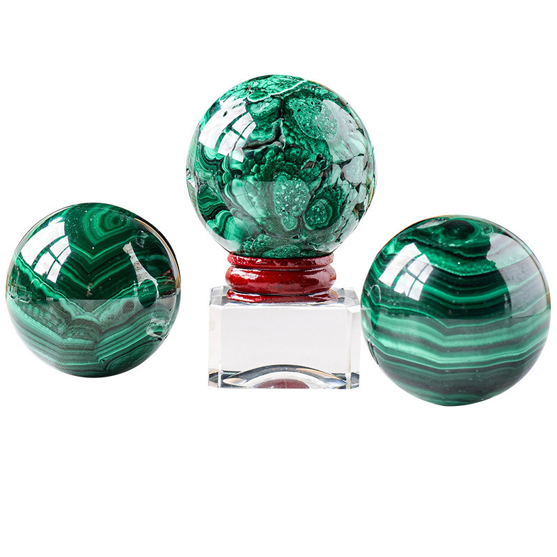 Natural crystal malachite crystal ball crystal raw stone polishing