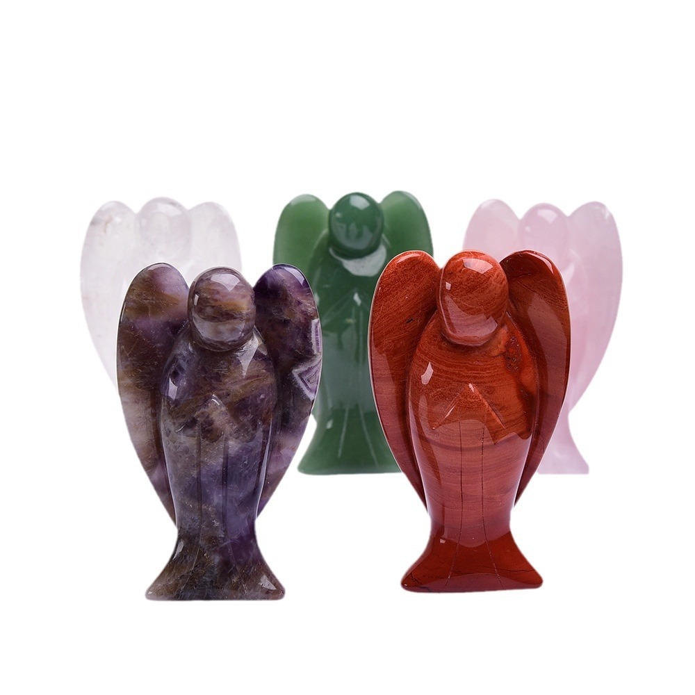 Natural Crystal Semi-precious Gemstone 4 Inch Angel Energy Stone Hand Carved
