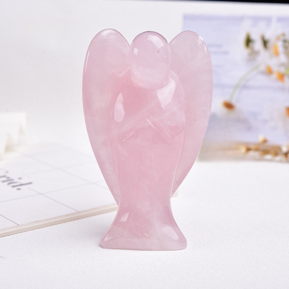 Natural Crystal Semi-precious Gemstone 4 Inch Angel Energy Stone Hand Carved