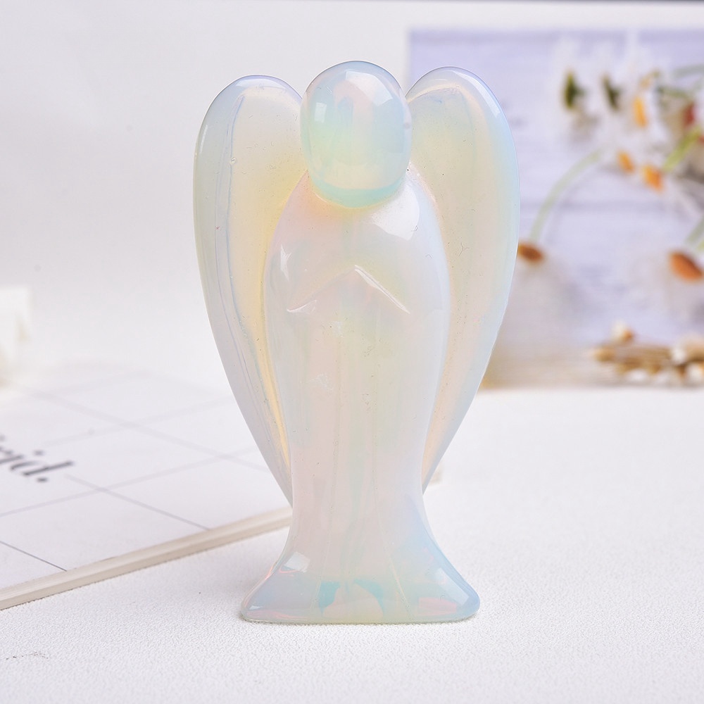 Natural Crystal Semi-precious Gemstone 4 Inch Angel Energy Stone Hand Carved