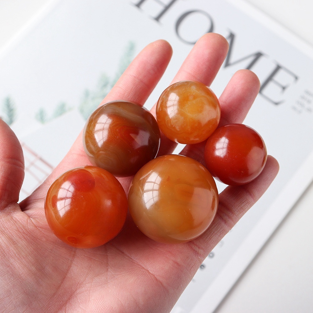 Natural crystal red agate crystal ball crystal ornaments