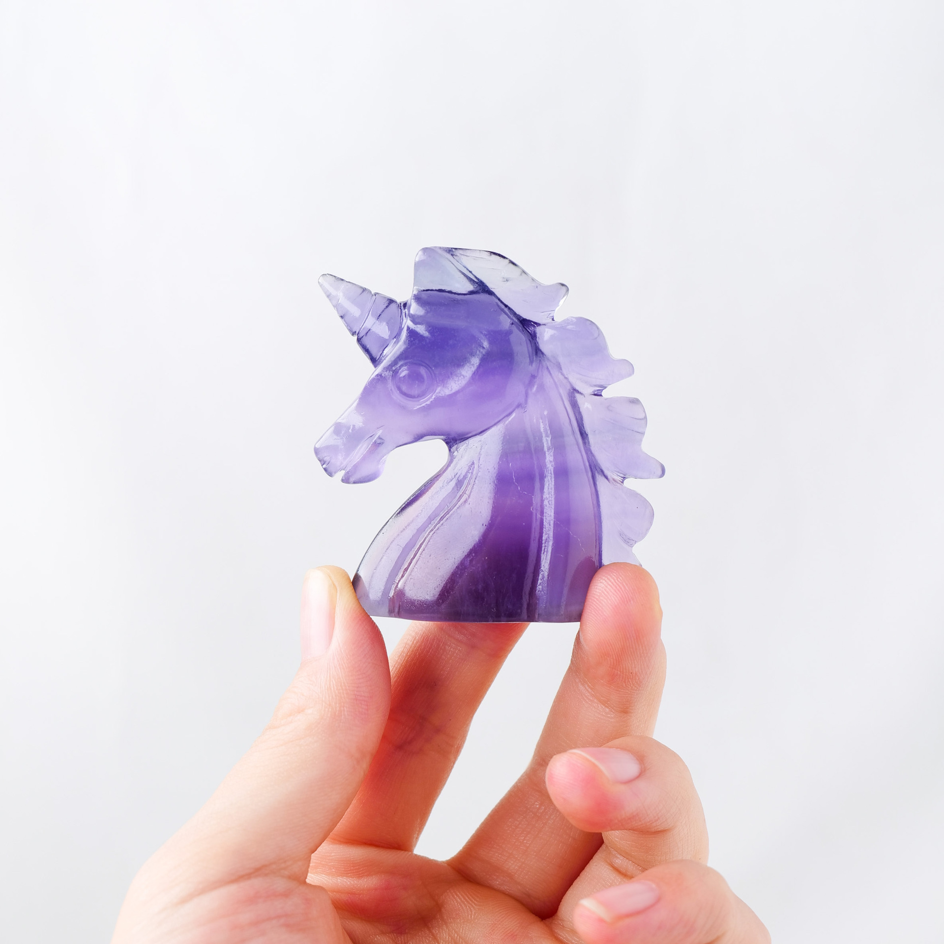 Natural crystal fluorite unicorn desktop decoration ornaments