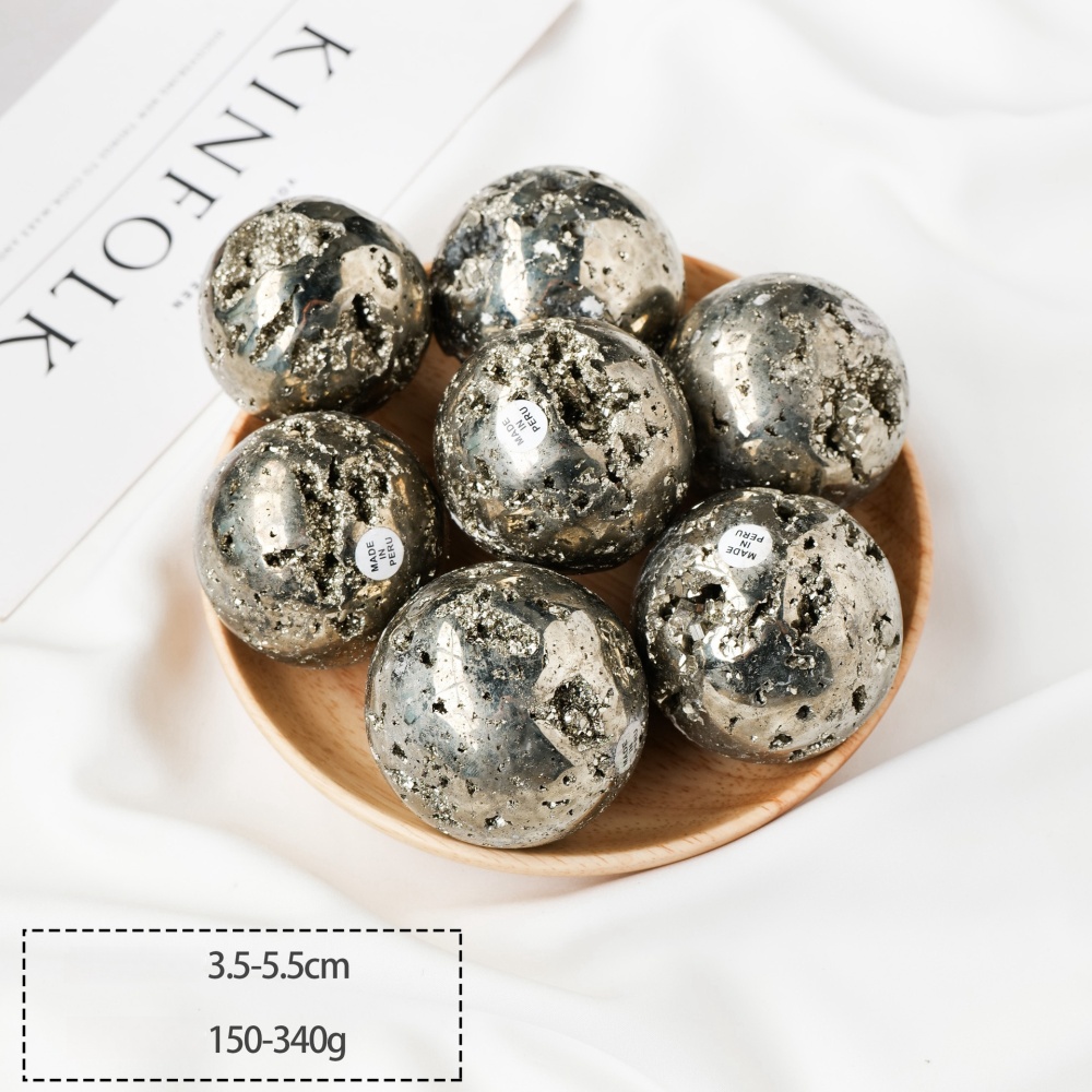 Natural Peruvian chalcopyrite crystal ball crystal raw stone geode ball