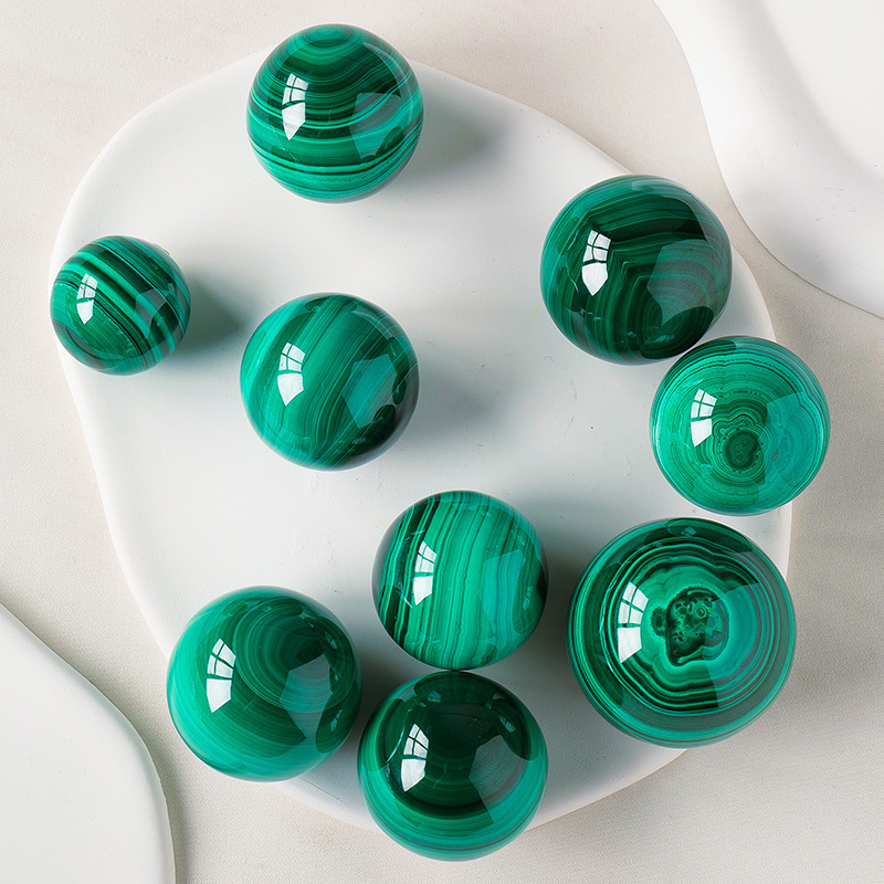 Natural crystal malachite ball ornaments home decoration