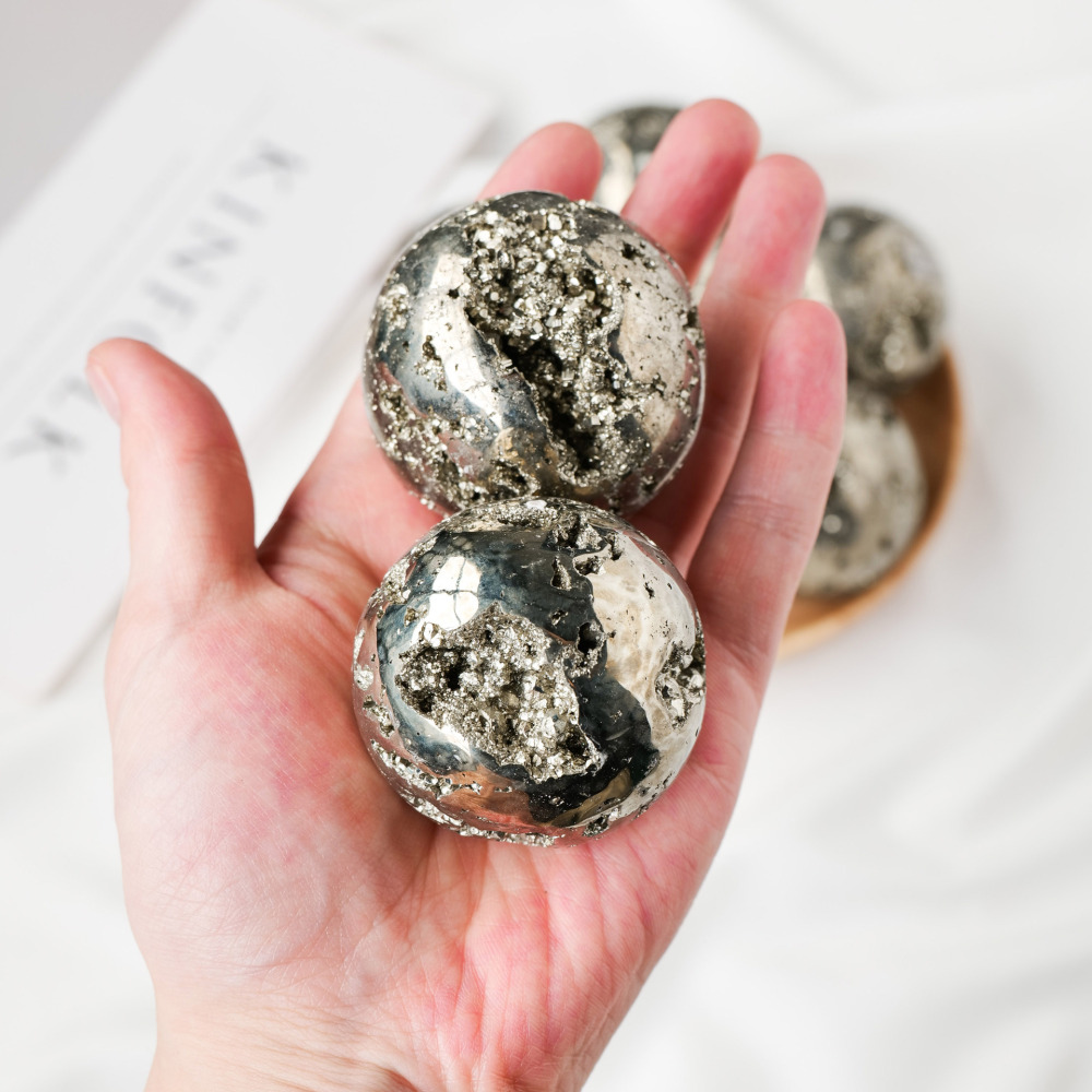 Natural Peruvian chalcopyrite crystal ball crystal raw stone geode ball