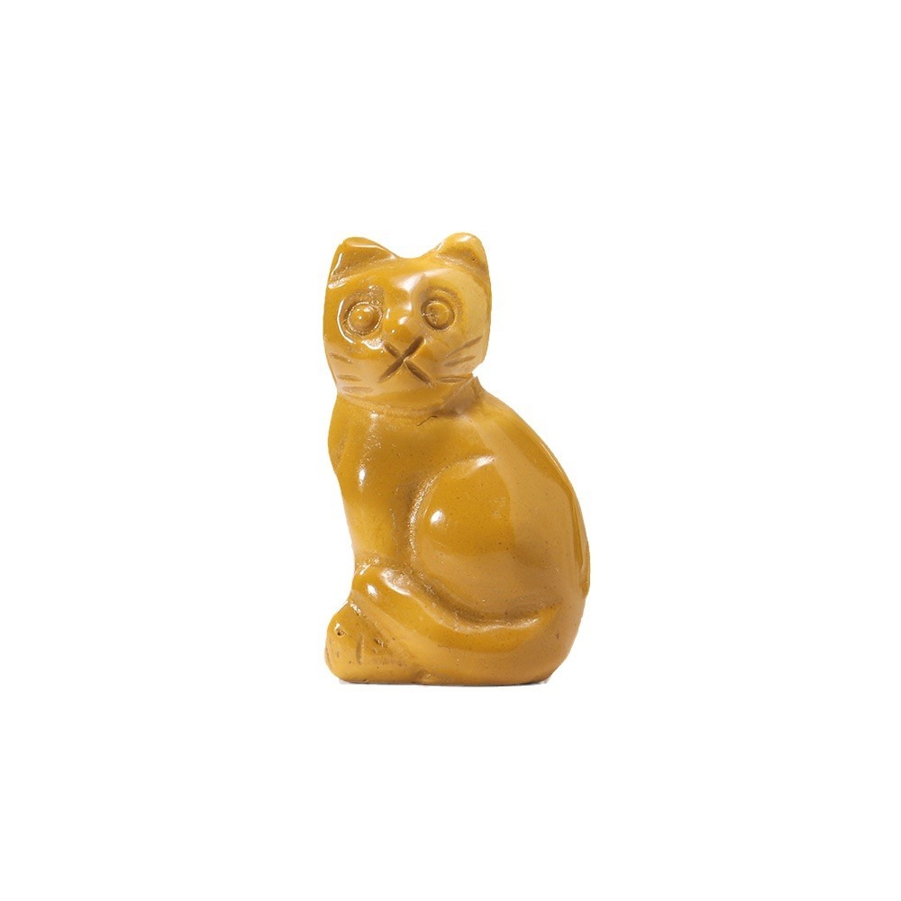 Natural crystal lucky cat carving crystal jade cat ornaments