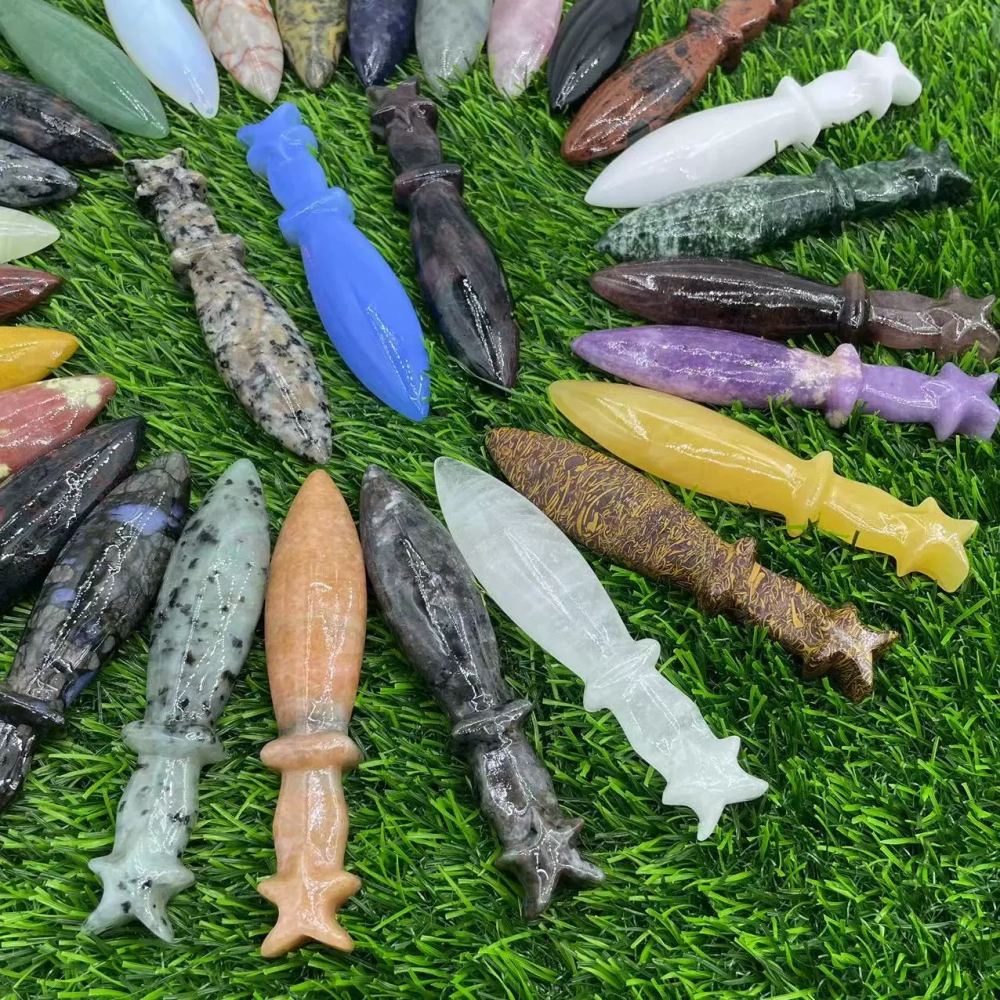 12cm natural semi-precious stone imitation dagger semi-precious stone crystal knives