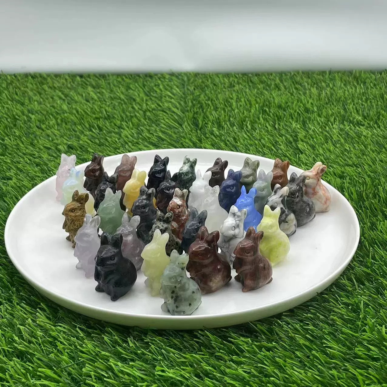 4cm natural stone bunny semi-precious stone bunny 1.5 inches 36 materials