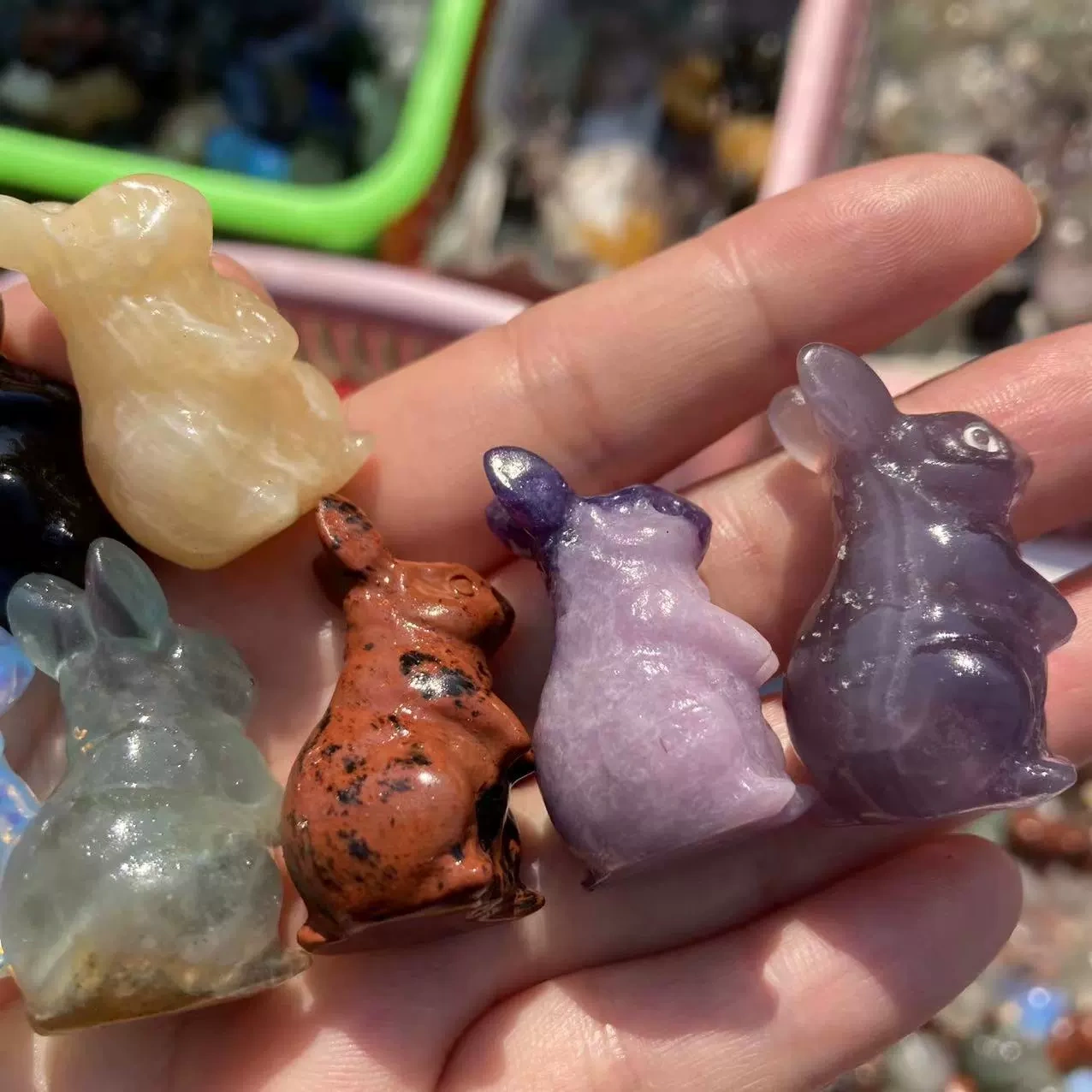 4cm natural stone bunny semi-precious stone bunny 1.5 inches 36 materials