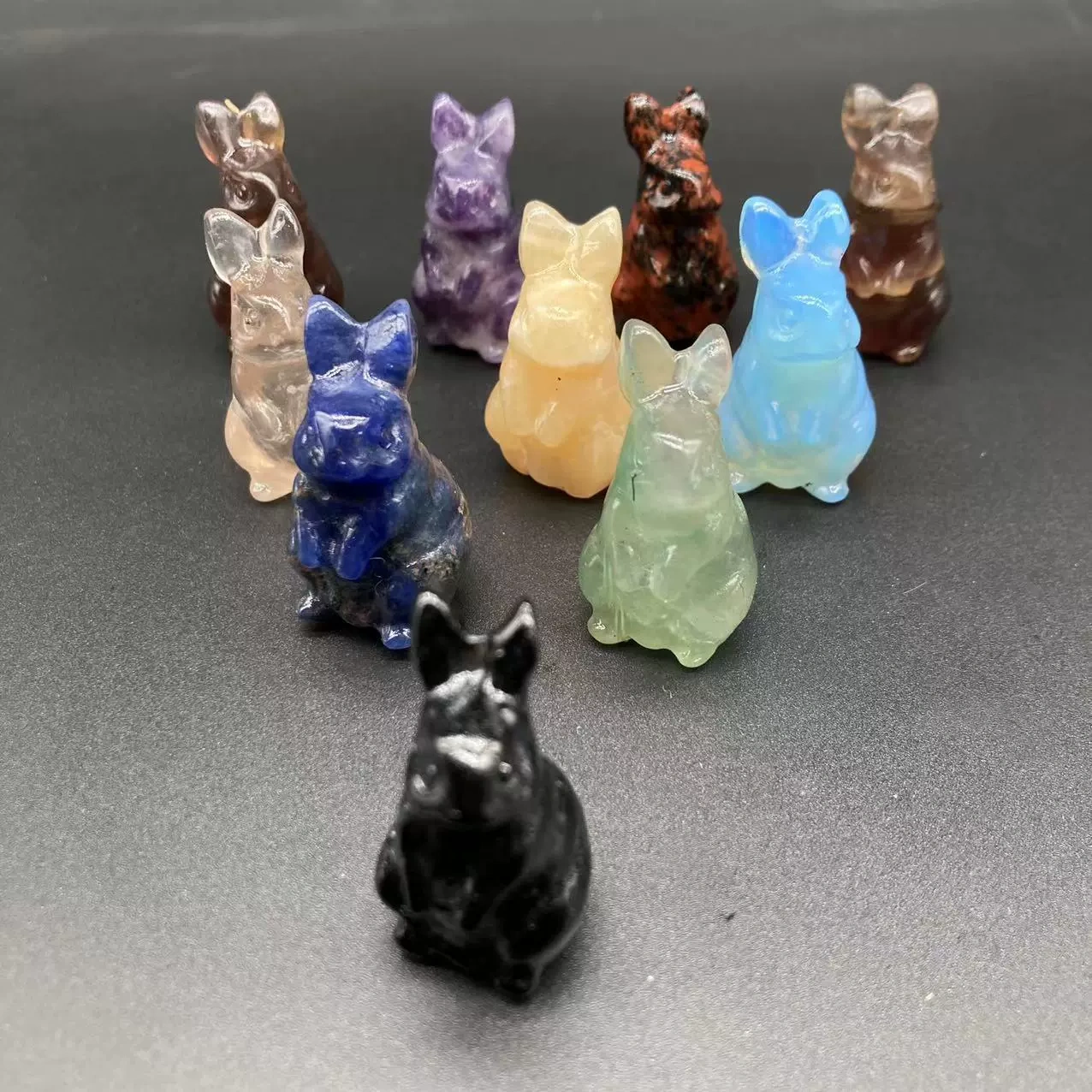 4cm natural stone bunny semi-precious stone bunny 1.5 inches 36 materials